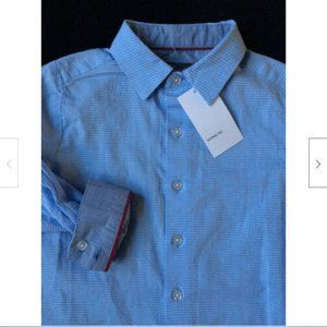 VINCE Blue & White Check Button Down Shirt 3 NEW